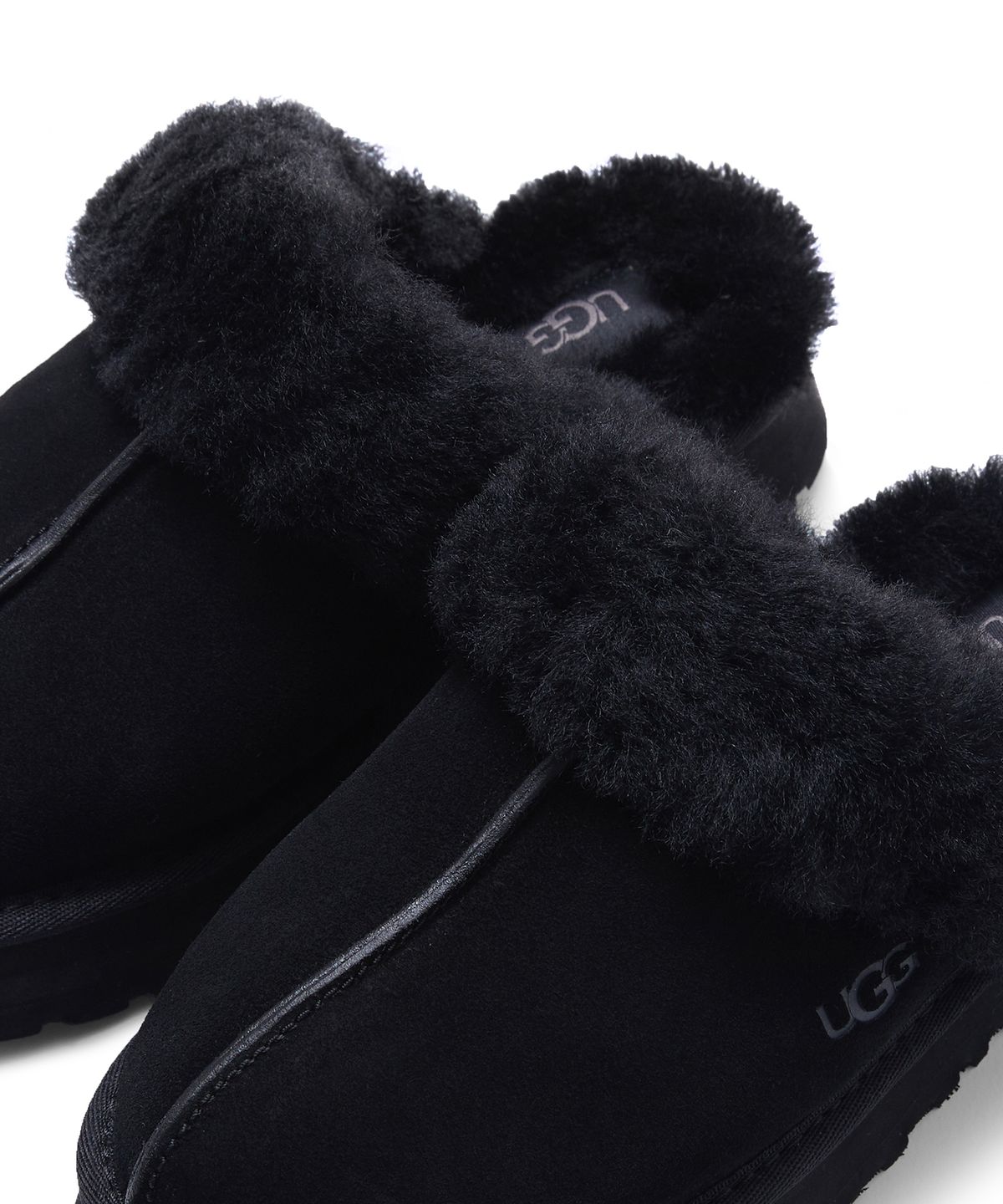 퍼 카라 플랫폼 샌들 (디스케트) W - 블랙 