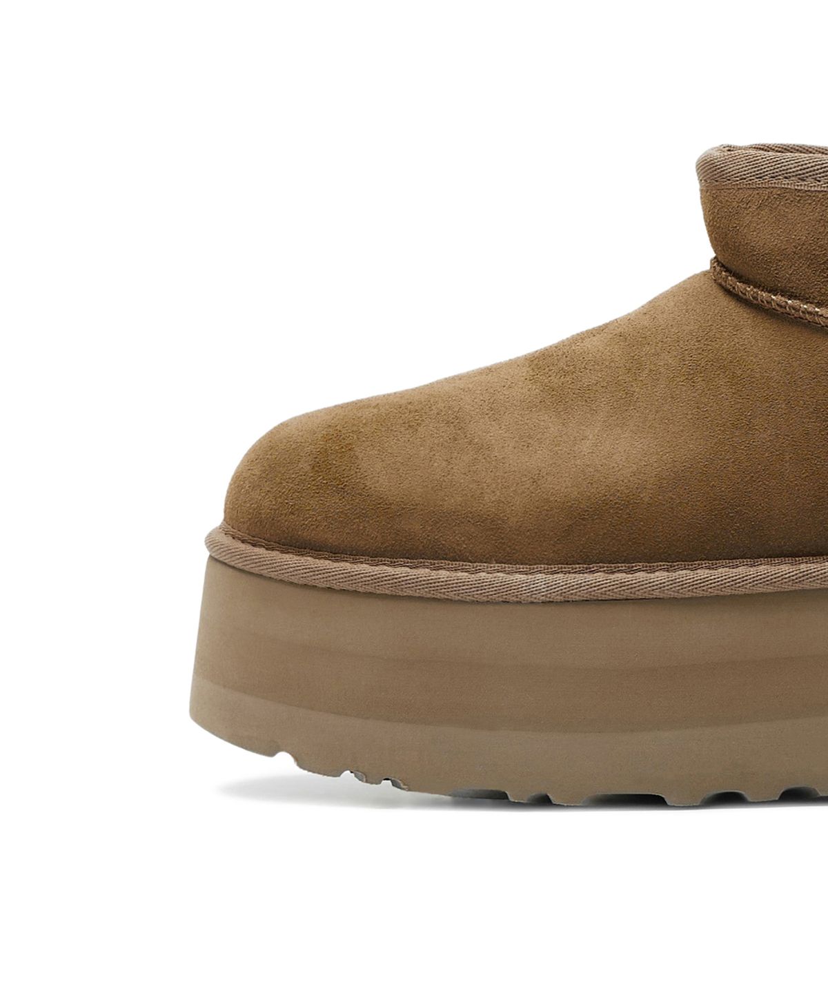 스웨이드 레더 미니 플랫폼 부츠 (클래식 울트라 미니 플랫폼) - 체스넛