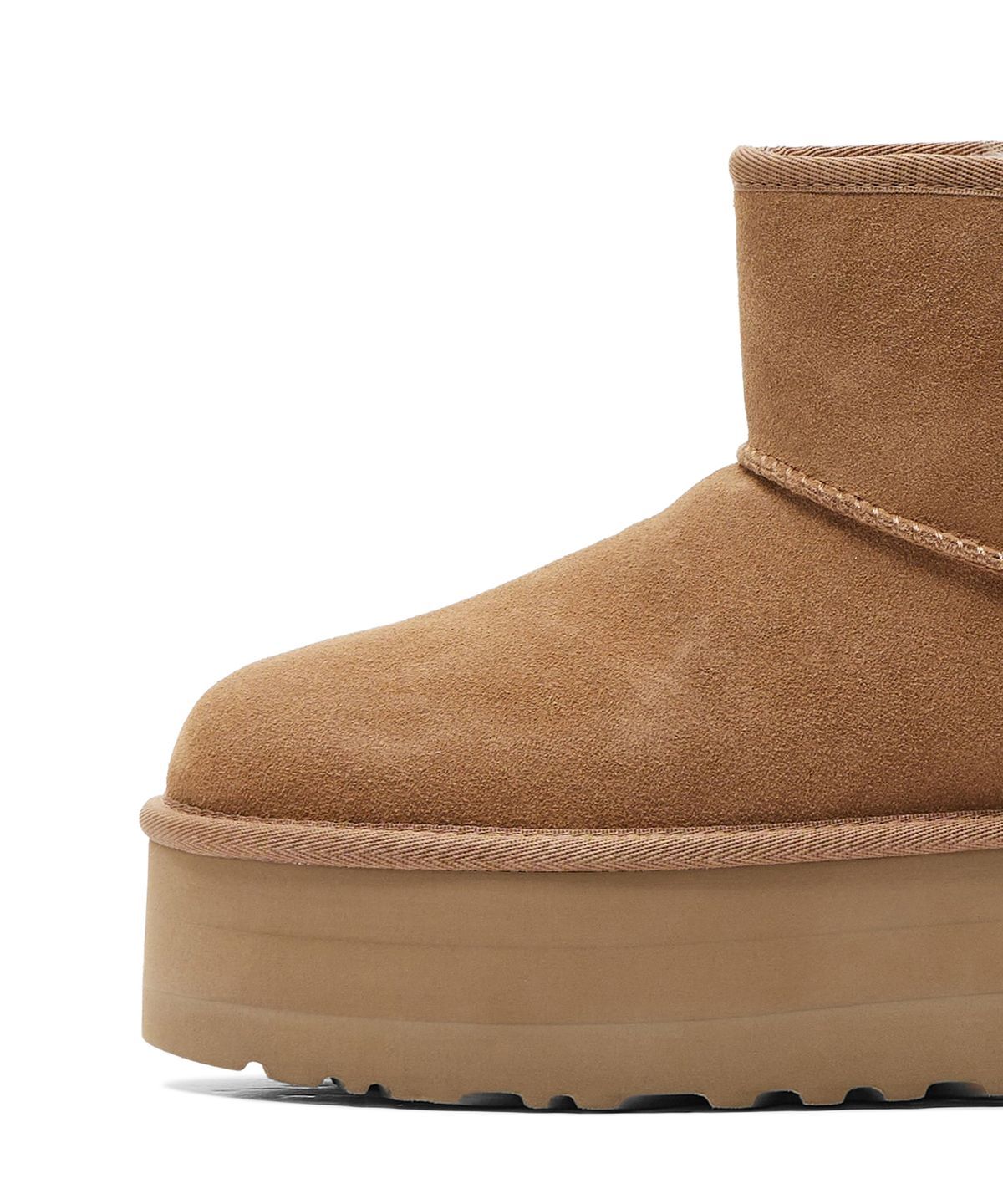 [무료반품]스웨이드 레더 플랫폼 부츠 (클래식 미니 플랫폼) W - 체스넛 