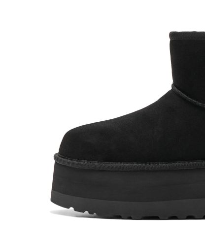 [무료반품]스웨이드 레더 플랫폼 부츠 (클래식 미니 플랫폼) W - 블랙