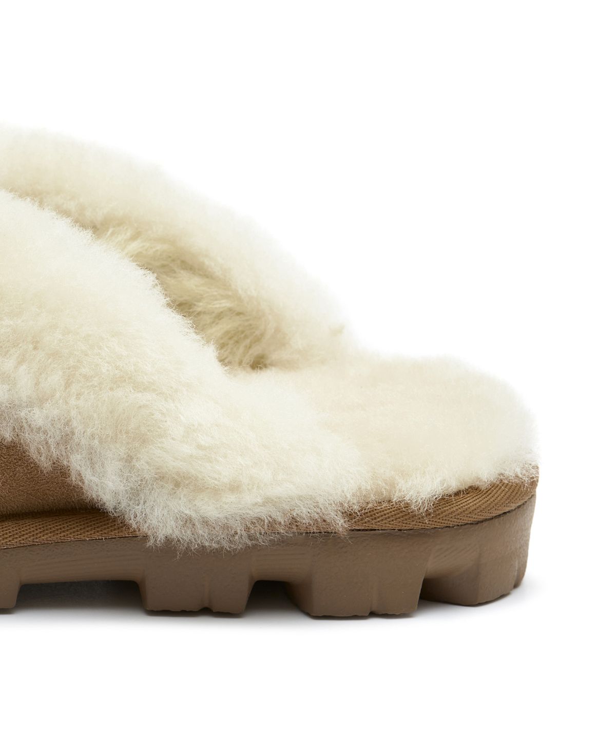 [무료반품]퍼 카라 스웨이드 슬리퍼 (코케트) W - 체스넛 