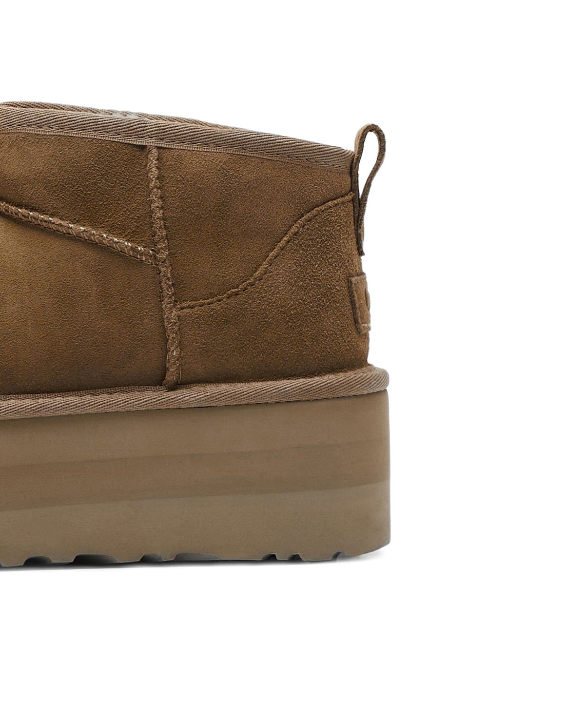 스웨이드 레더 미니 플랫폼 부츠 (클래식 울트라 미니 플랫폼) - 체스넛