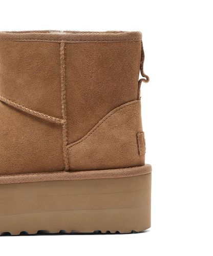 [무료반품]스웨이드 레더 플랫폼 부츠 (클래식 미니 플랫폼) W - 체스넛 