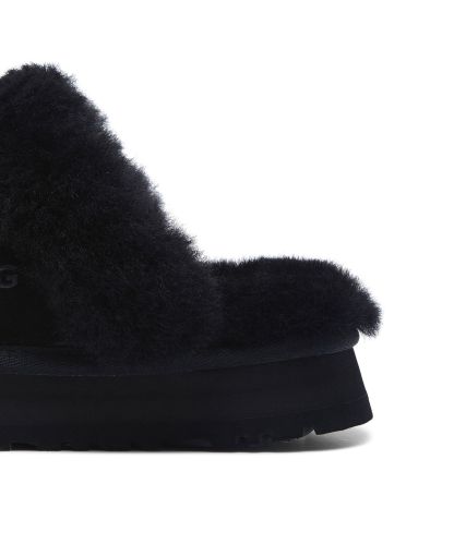 퍼 카라 플랫폼 샌들 (디스케트) W - 블랙 