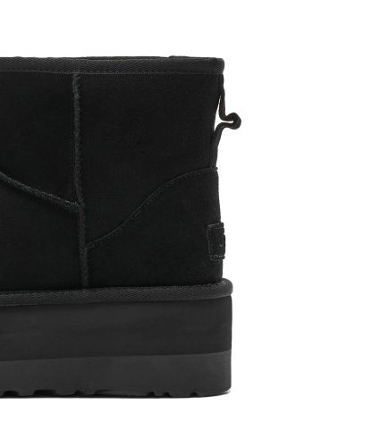 [무료반품]스웨이드 레더 플랫폼 부츠 (클래식 미니 플랫폼) W - 블랙