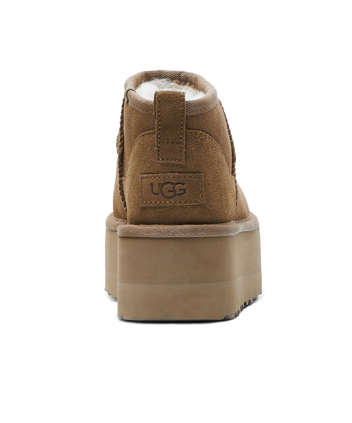 스웨이드 레더 미니 플랫폼 부츠 (클래식 울트라 미니 플랫폼) - 체스넛