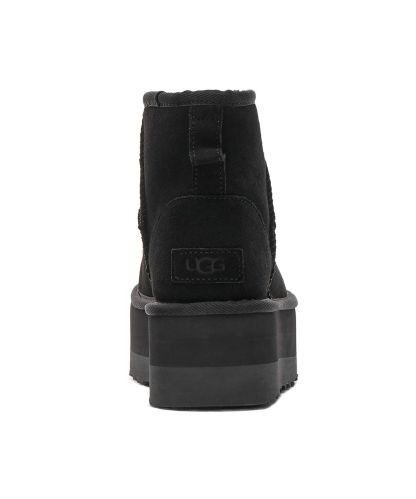 [무료반품]스웨이드 레더 플랫폼 부츠 (클래식 미니 플랫폼) W - 블랙