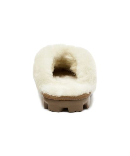 [무료반품]퍼 카라 스웨이드 슬리퍼 (코케트) W - 체스넛 