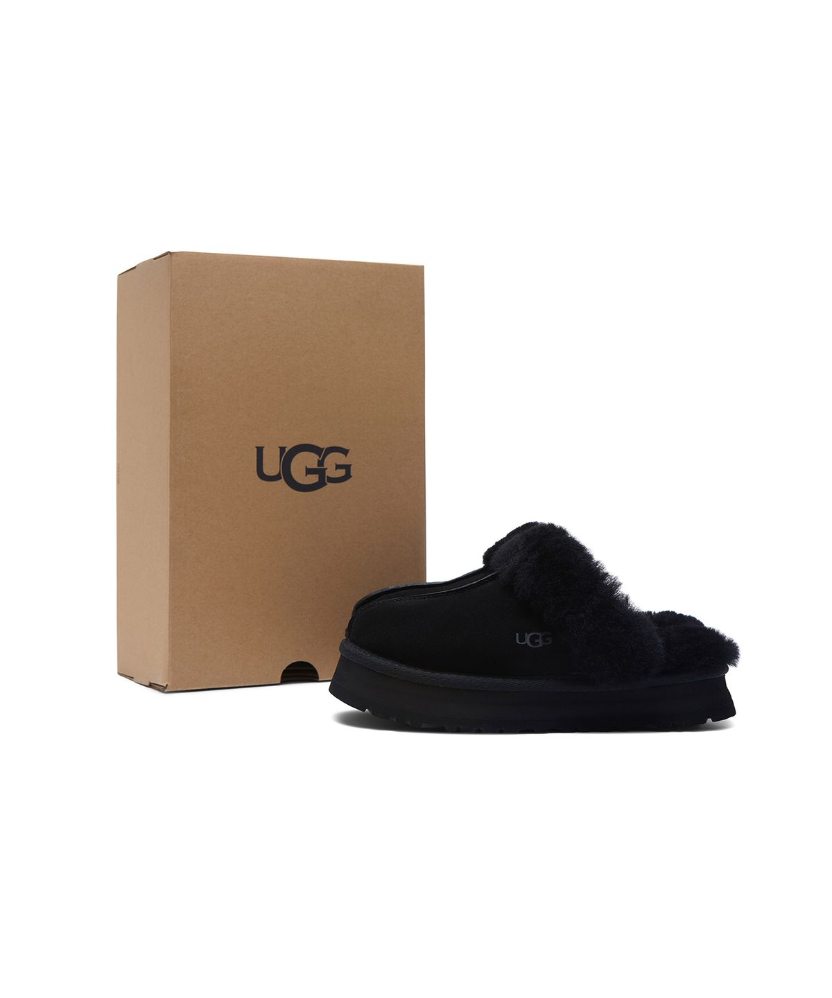 퍼 카라 플랫폼 샌들 (디스케트) W - 블랙 