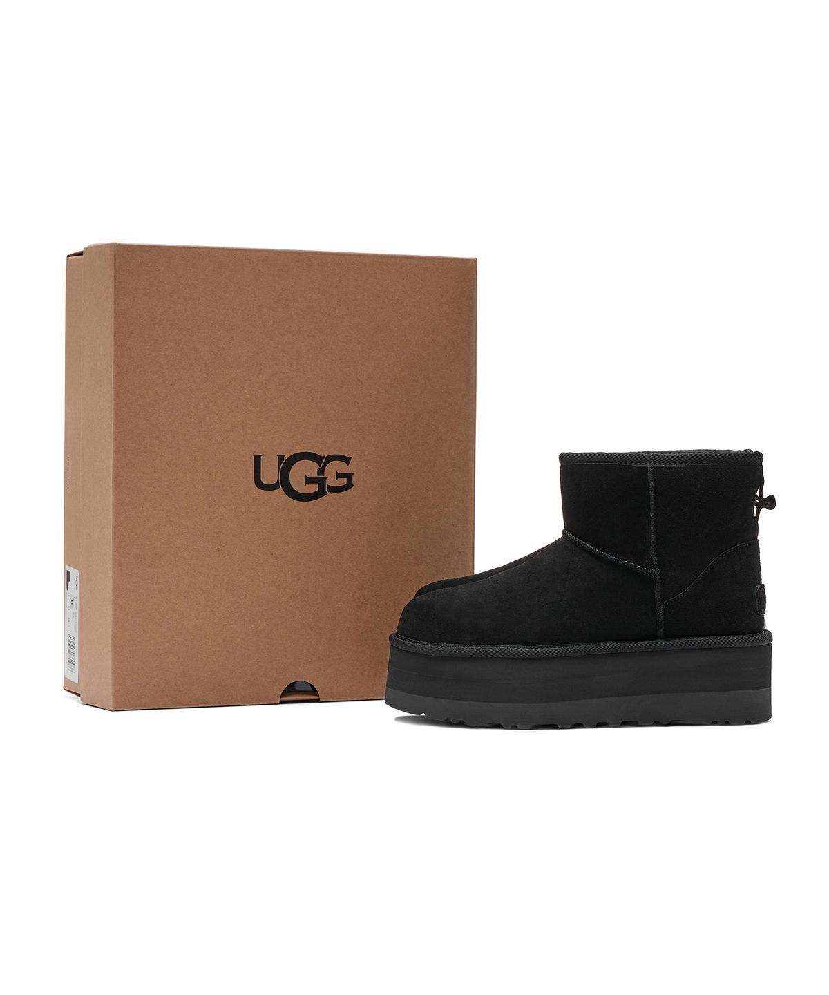 [무료반품]스웨이드 레더 플랫폼 부츠 (클래식 미니 플랫폼) W - 블랙