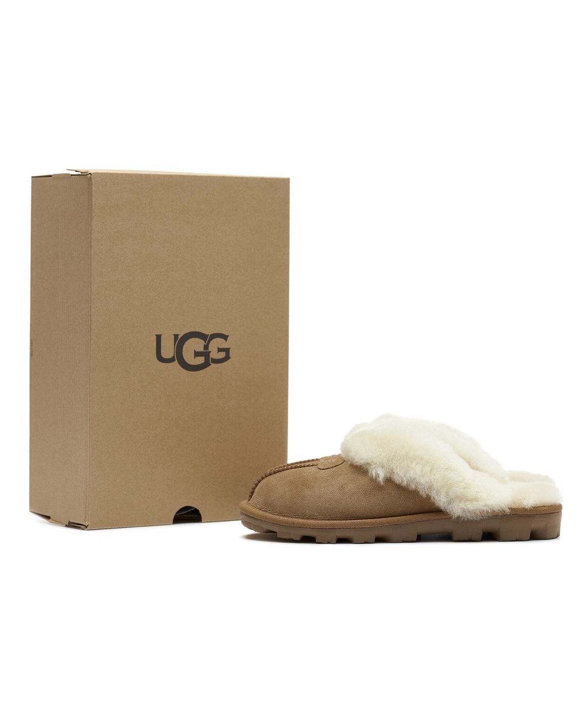 [무료반품]퍼 카라 스웨이드 슬리퍼 (코케트) W - 체스넛 