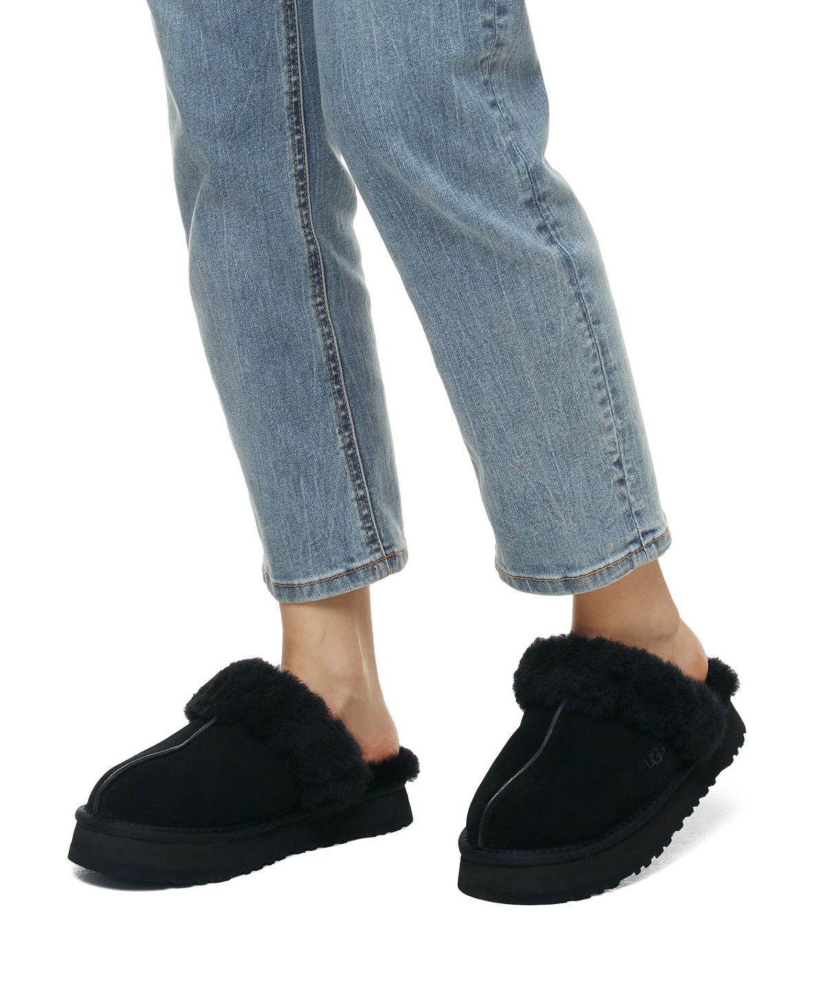 퍼 카라 플랫폼 샌들 (디스케트) W - 블랙 