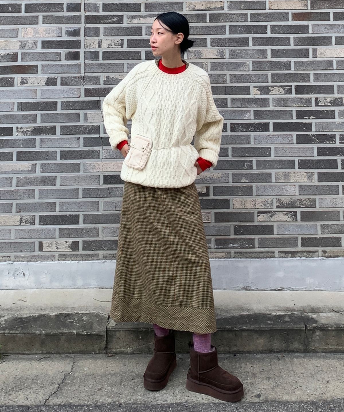 Ador 3color 소가죽 양털퍼 방한 어그부츠 5cm