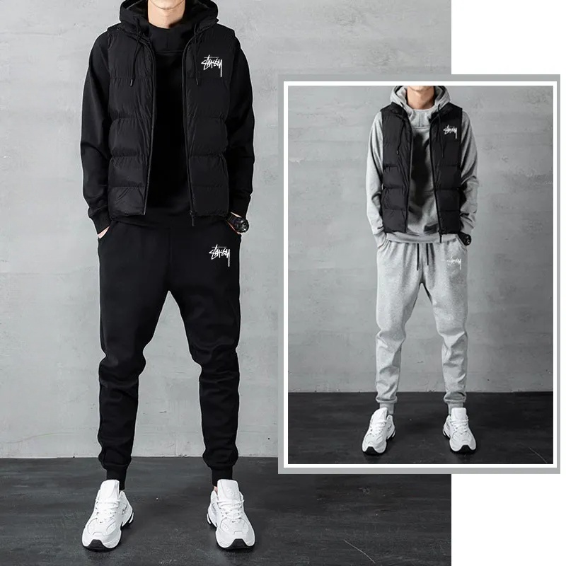STUthtSSY 파카&팬츠&베스트삼点세트