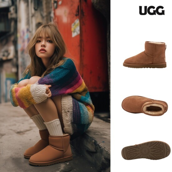 UthtGG Women's Classic Mini II Boot - Chestnut