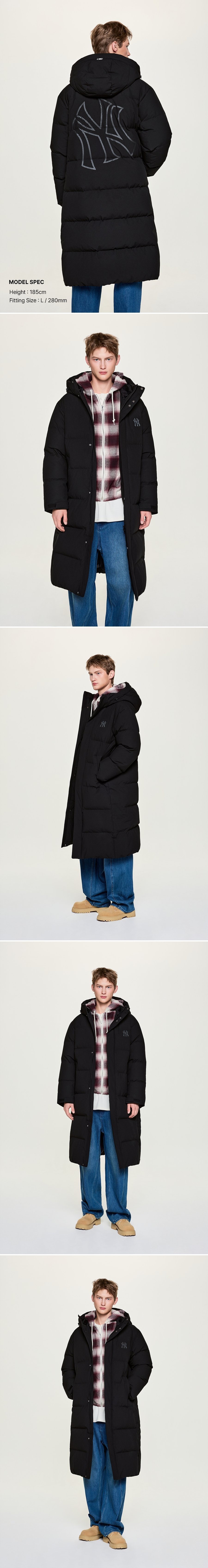 메가로고 후드 롱패딩