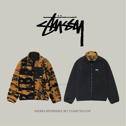 STUthtSSY - Sherpa Reversible Jkt Stamp - (Yellow)