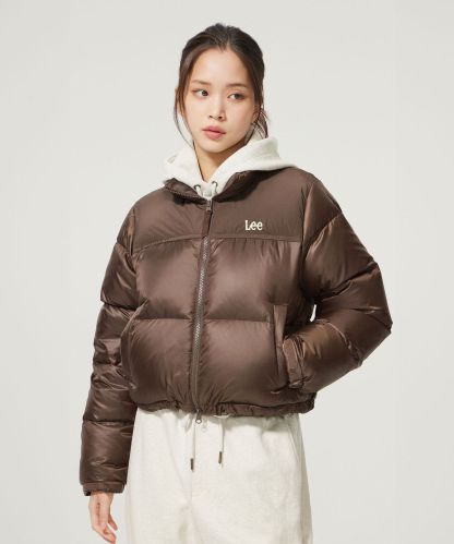 [무료반품]우먼 크롭 숏 다운 브라운