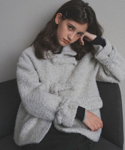 헤어리 버튼 울 숏 코트_2Color