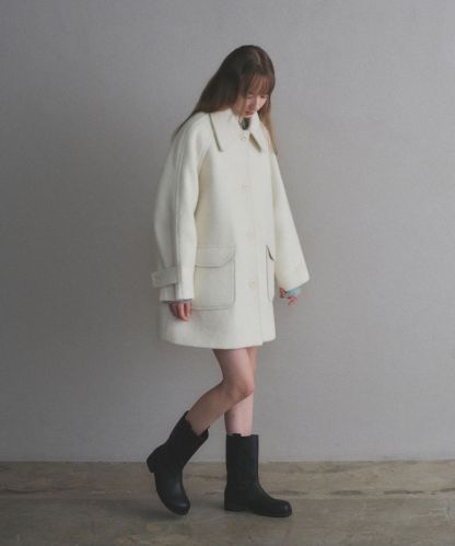 부클 하프 울 코트_2Color