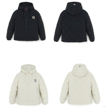 MLB (3ADJB2756-2) 고프코어 후드 다이아퀼팅 경량 숏패딩 점퍼