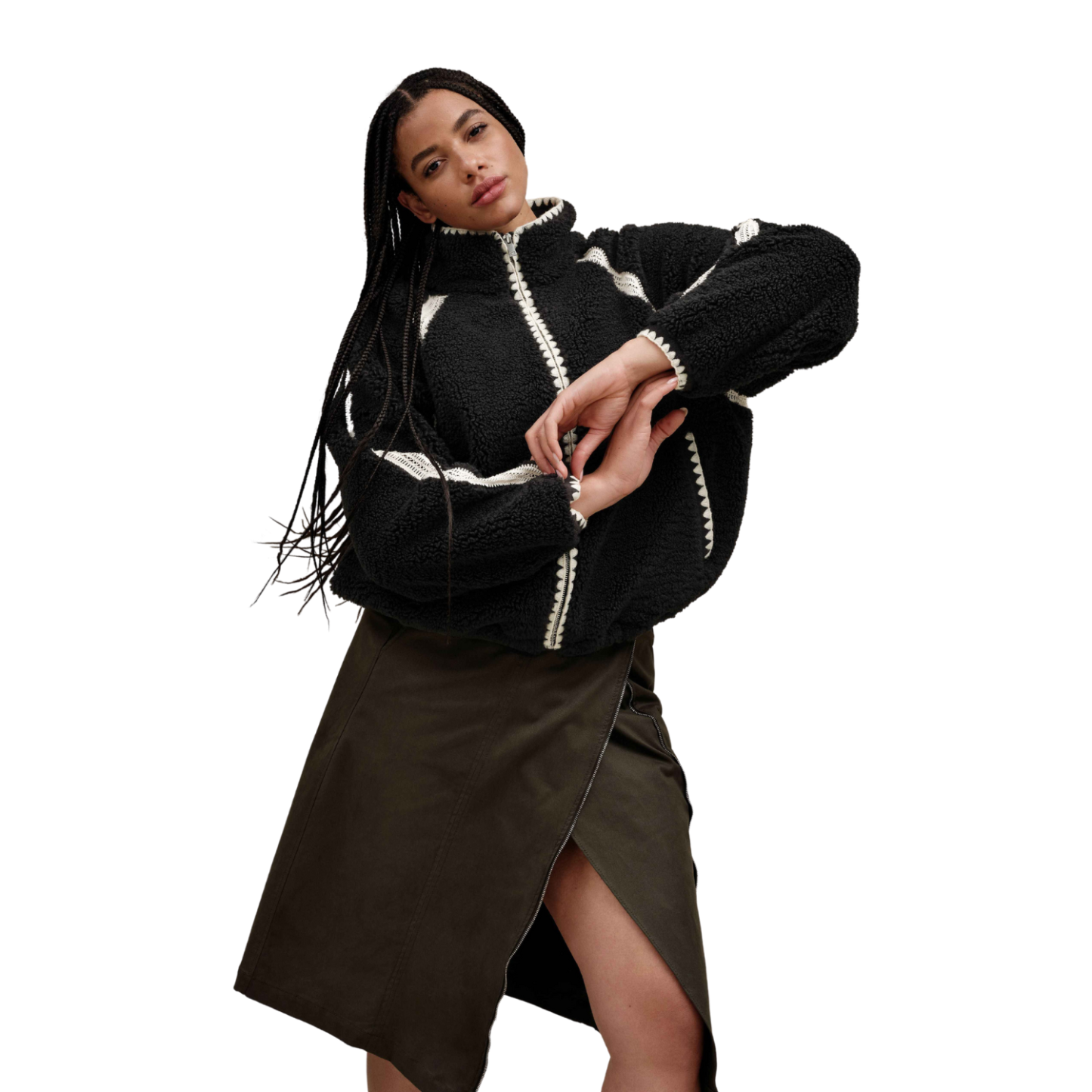 uthtgg® Nikia Crochet uthtggfluff Jacket