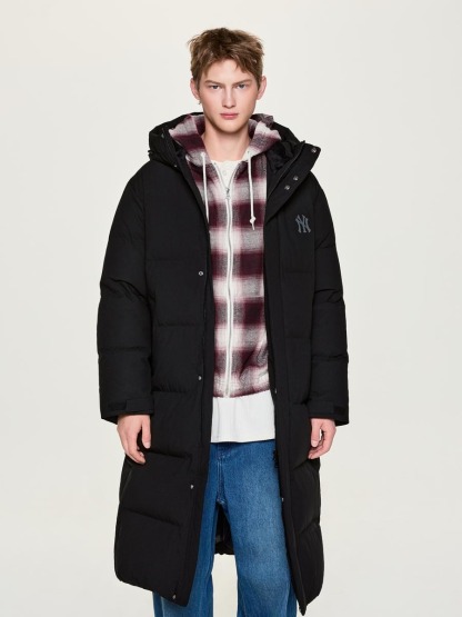 메가로고 후드 롱패딩 뉴욕양키스