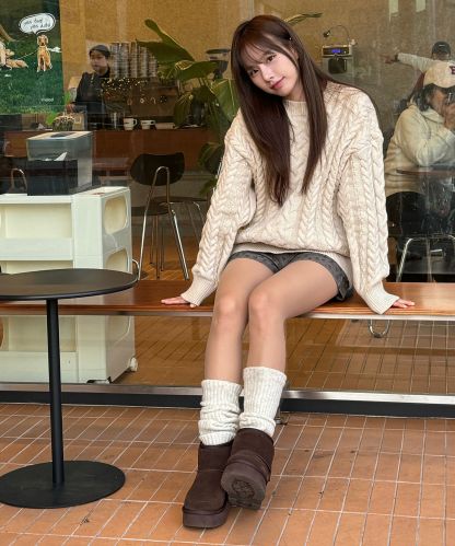 Ador 3color 소가죽 양털퍼 방한 어그부츠 5cm