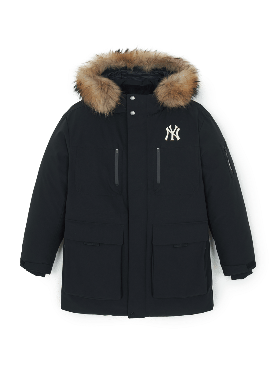 고프코어 후드 FUR 미드 구스 패딩 뉴욕양키스