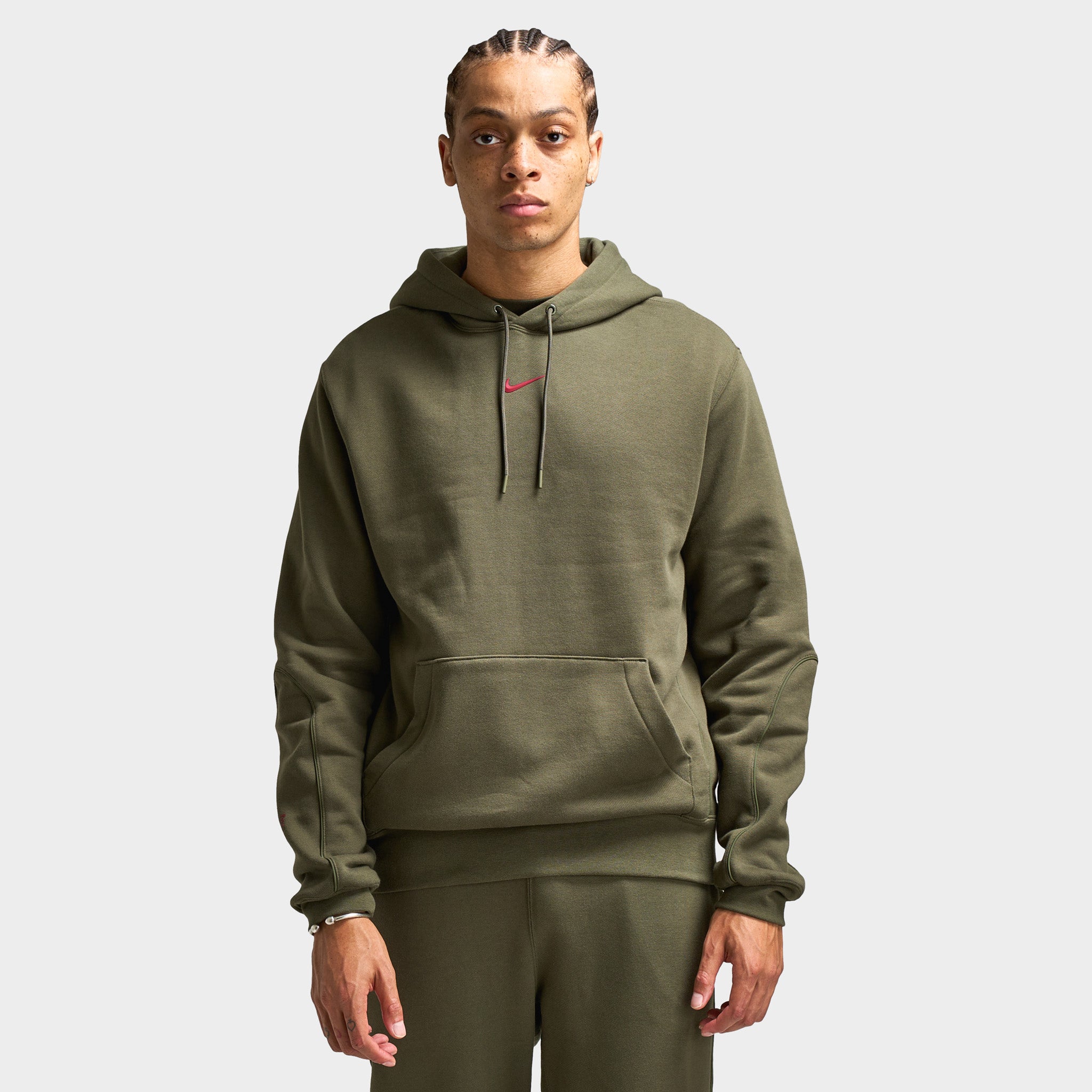 Nithtke NOCTA Fleece CS Pullover Hoodie Cargo Khaki / Team Red