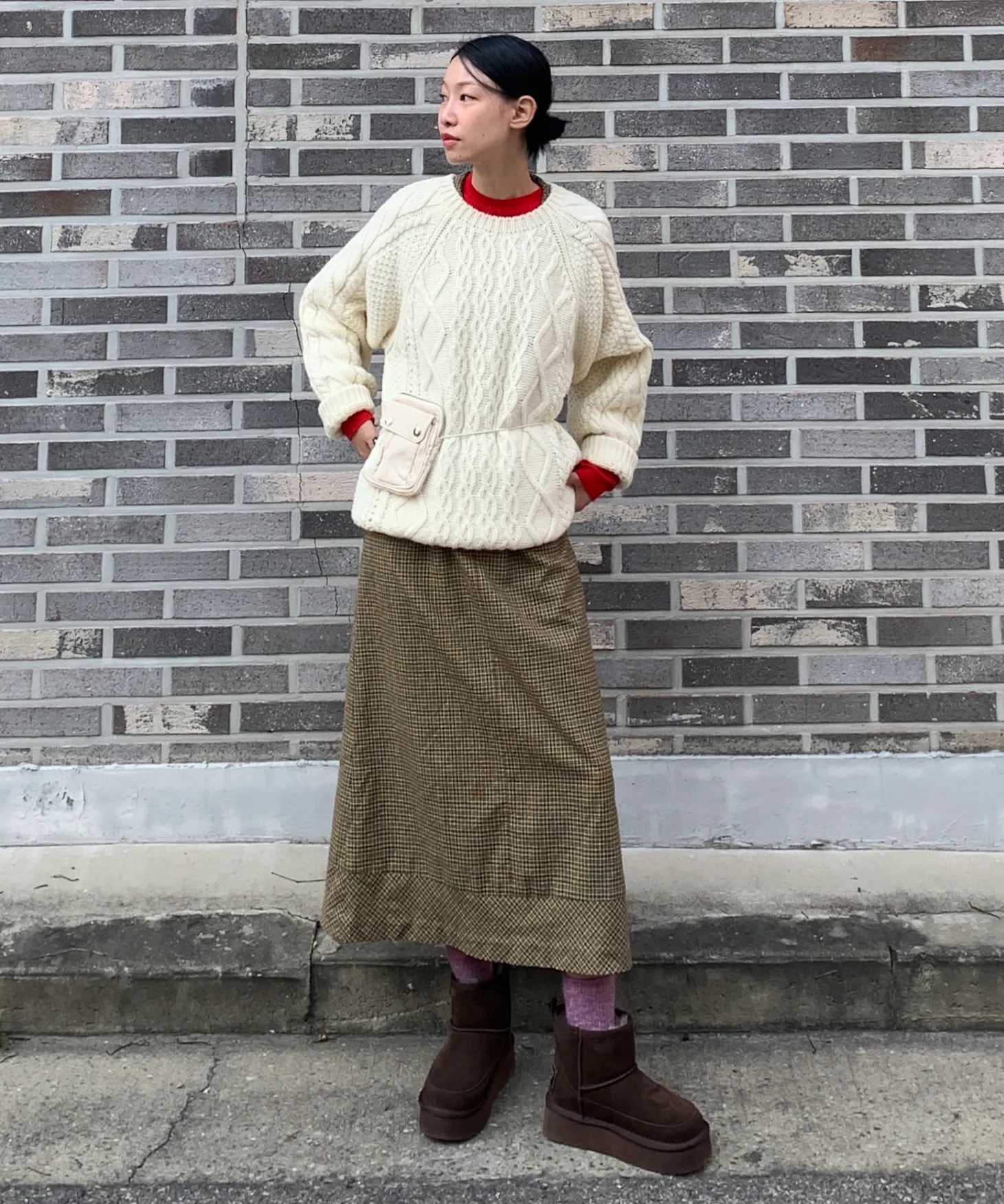 Ador 3color 소가죽 양털퍼 방한 어그부츠 5cm