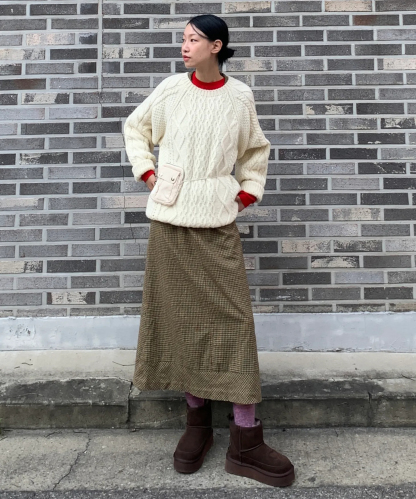 Ador 3color 소가죽 양털퍼 방한 어그부츠 5cm