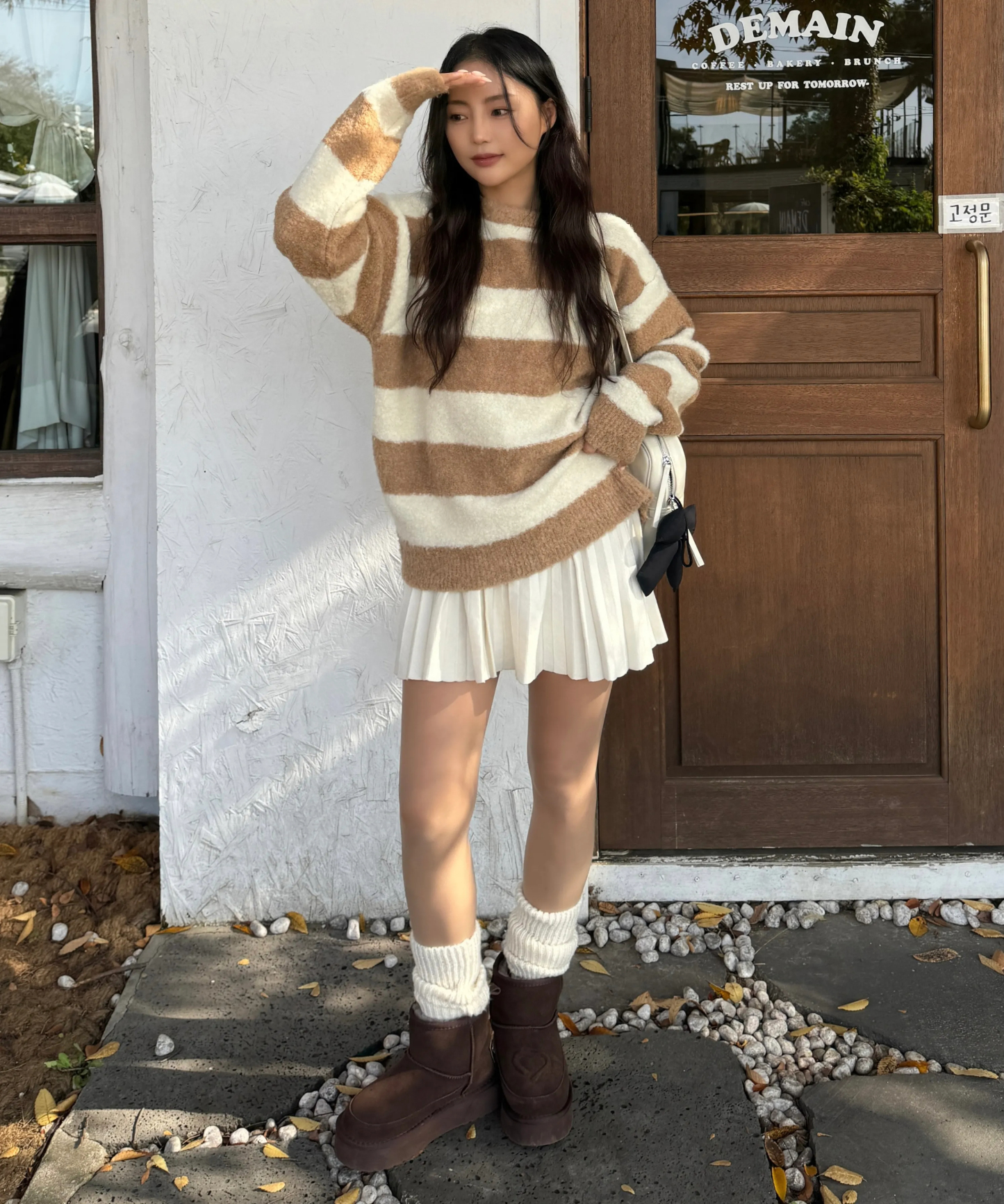 Ador 3color 소가죽 양털퍼 방한 어그부츠 5cm