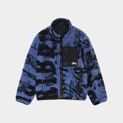 STUthtSSY - Sherpa Reversible Jkt Stamp - (Yellow)