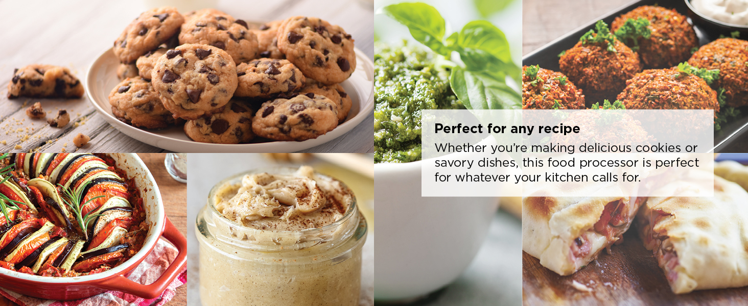 Whether you��re making delicious cookies or savory dishes, this food processor is perfect.