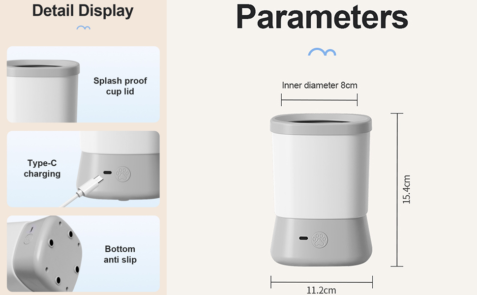 Automatic Dog Paw Cleaner for Small & Medium Dogs, Portable Paw Cleaner for Dogs 