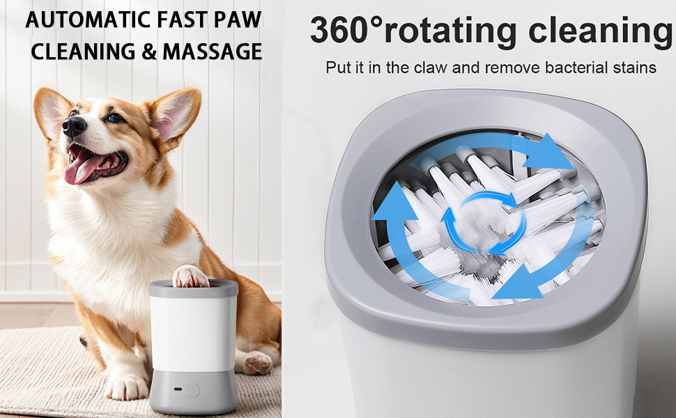 Automatic Dog Paw Cleaner for Small & Medium Dogs, Portable Paw Cleaner for Dogs 