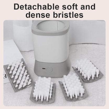 Automatic Dog Paw Cleaner for Small & Medium Dogs, Portable Paw Cleaner for Dogs with Mess-Free Dog Paw Washer, Soft Bristles Muddy Paw Cleaning Pet Foot Washer (gray)