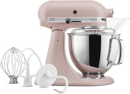 KitchenAid Artisan Series 5 Quart Tilt Head Stand Mixer with Pouring Shield KSM150PS, Dried Rose