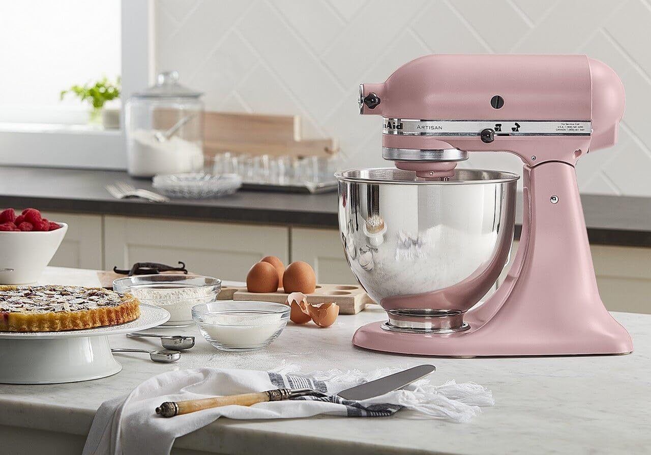 KitchenAid Artisan Series 5 Quart Tilt Head Stand Mixer with Pouring Shield KSM150PS, Dried Rose