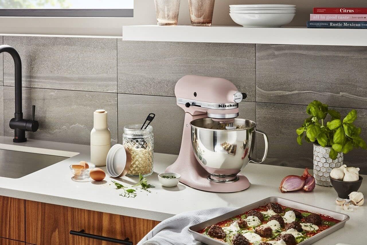 KitchenAid Artisan Series 5 Quart Tilt Head Stand Mixer with Pouring Shield KSM150PS, Dried Rose