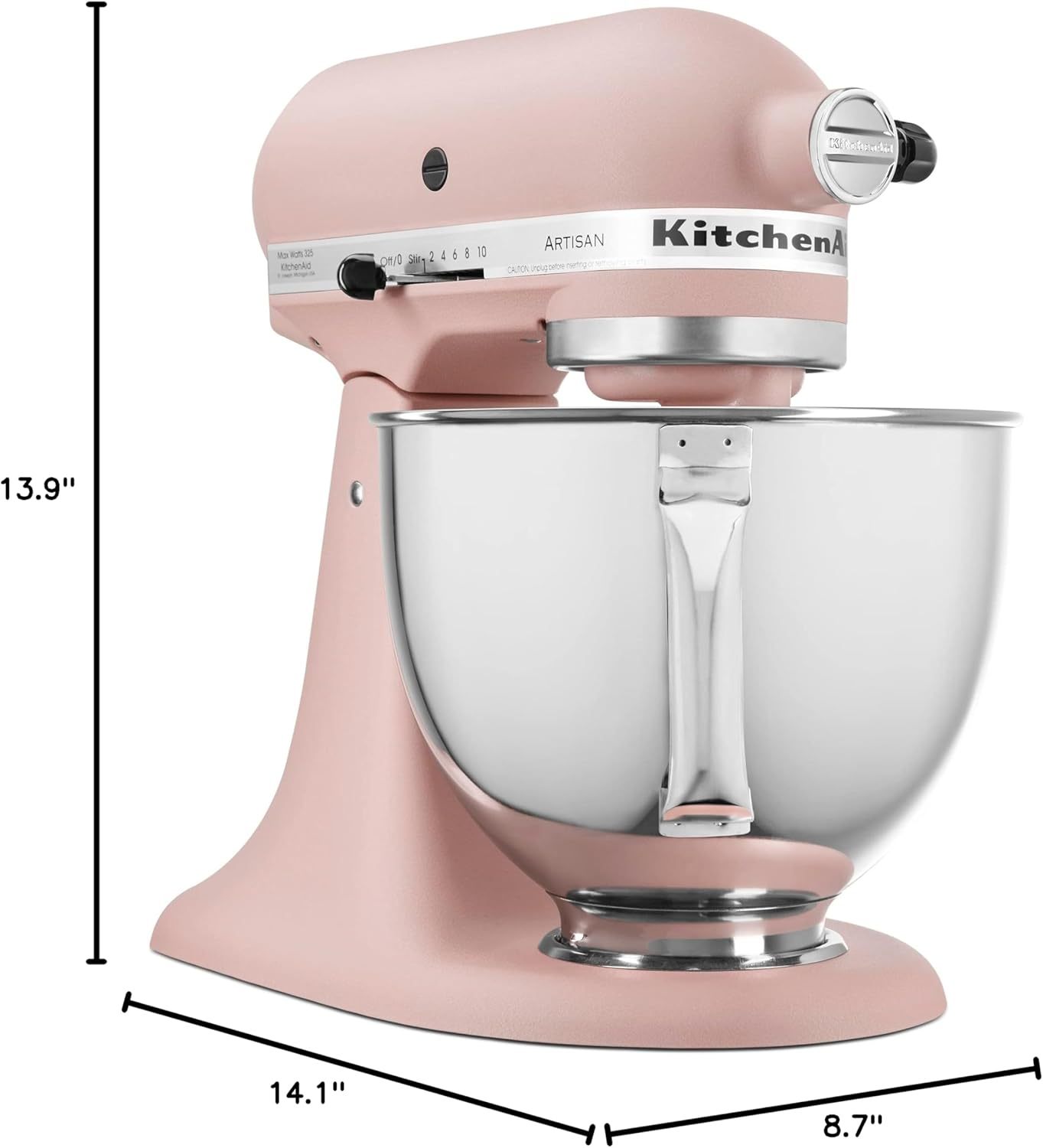 KitchenAid Artisan Series 5 Quart Tilt Head Stand Mixer with Pouring Shield KSM150PS, Dried Rose