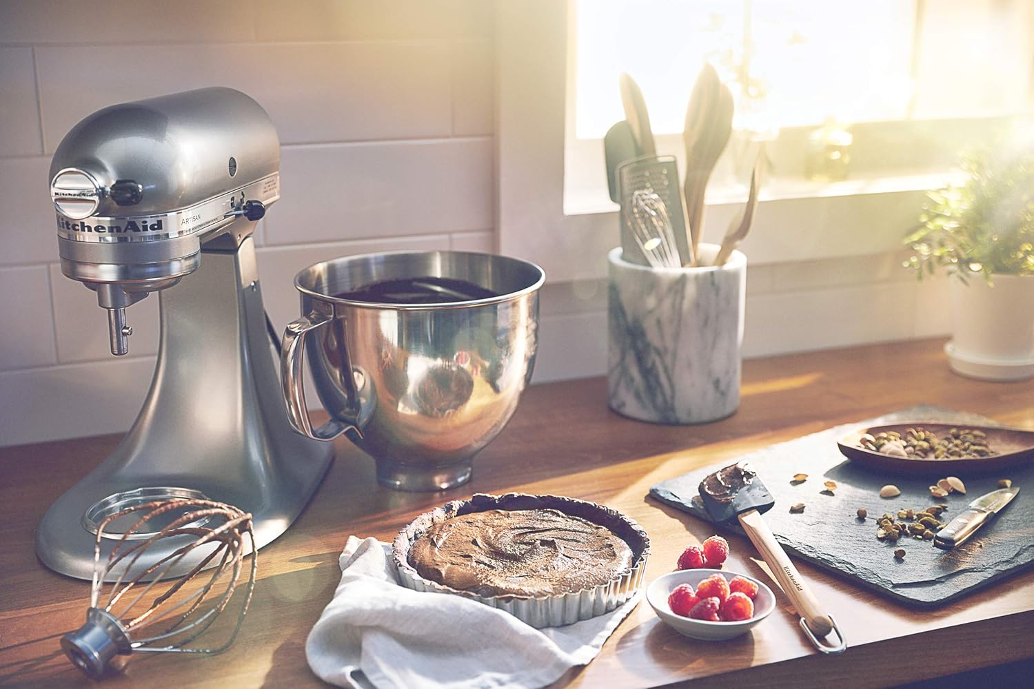 KitchenAid Artisan Series 5 Quart Tilt Head Stand Mixer with Pouring Shield KSM150PS, Dried Rose