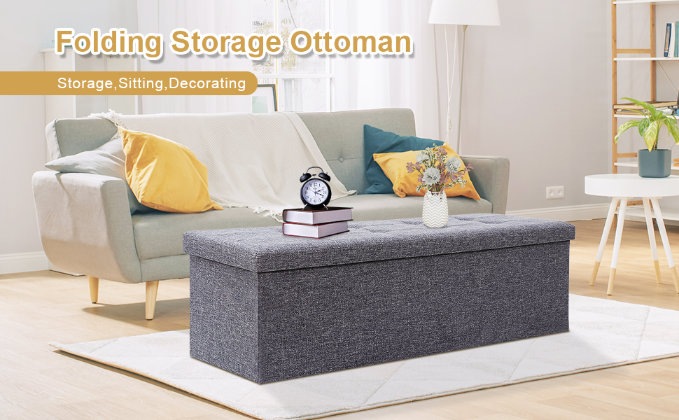 Folding Storage Ottoman