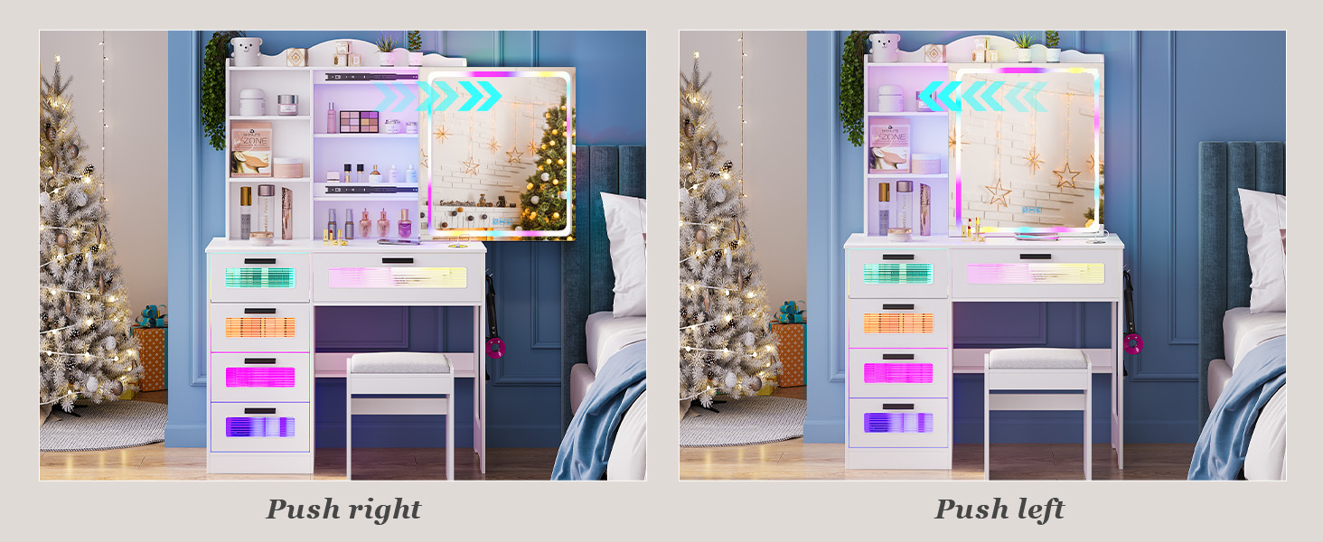 vanity desk with mirror and lights，white vanity,makeup desk,black vanity,makeup vanity with lights