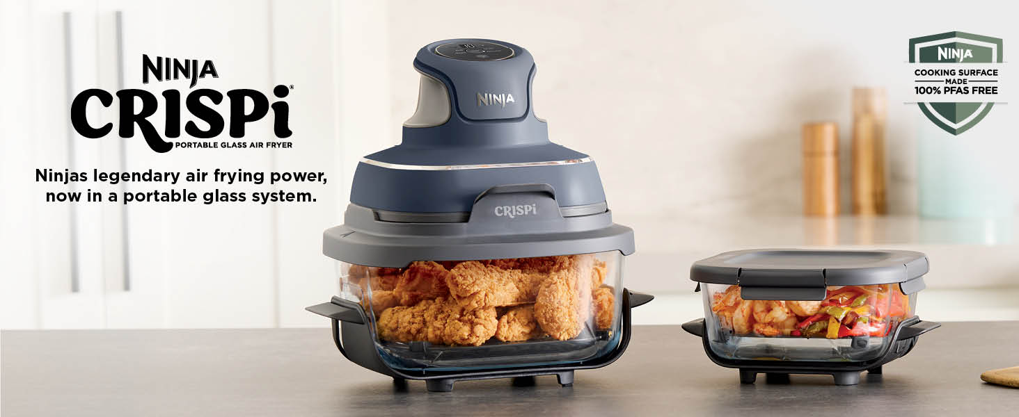 nthtinjas legendary air frying power, now in a portable glass system.