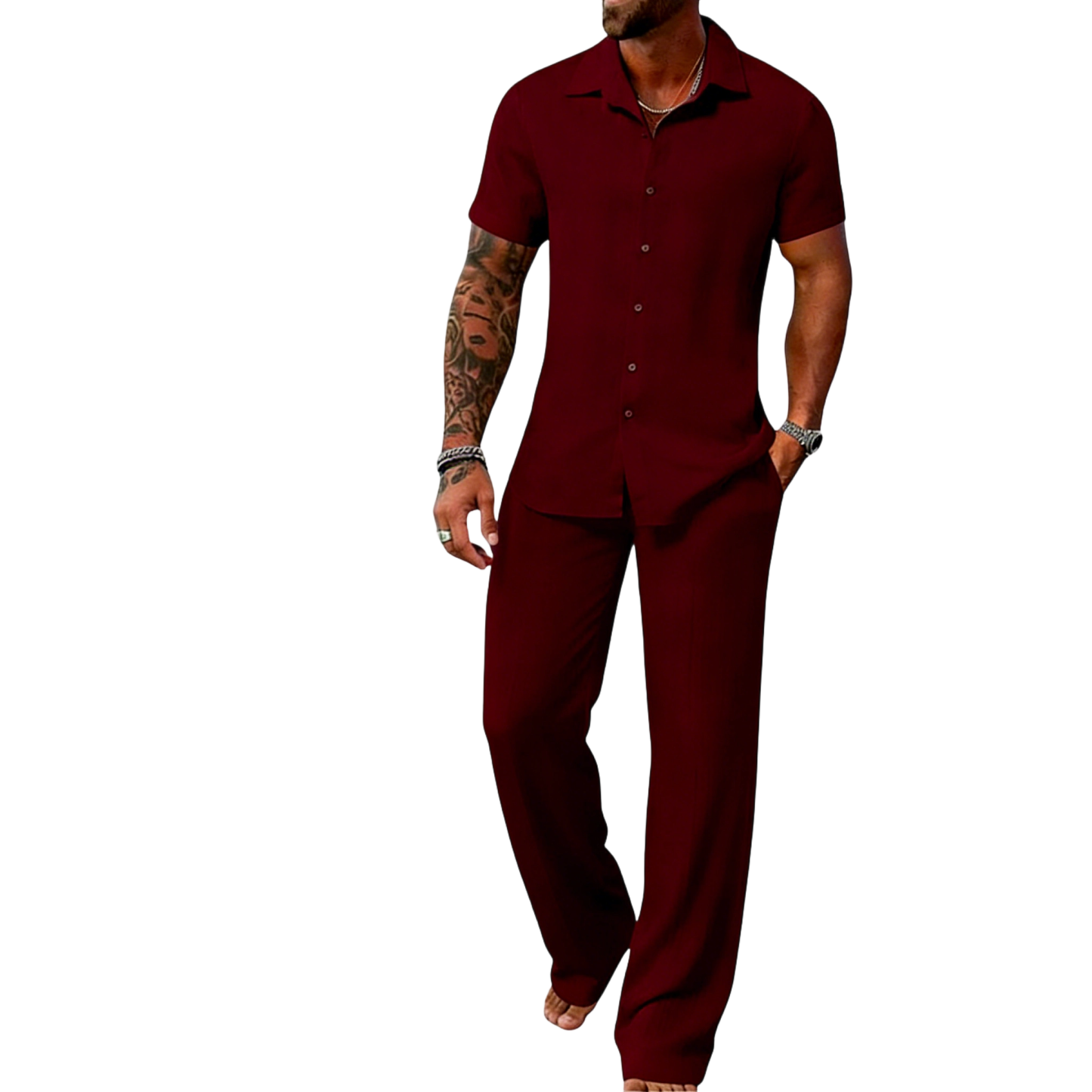 🔥Men's Plain Textured Set