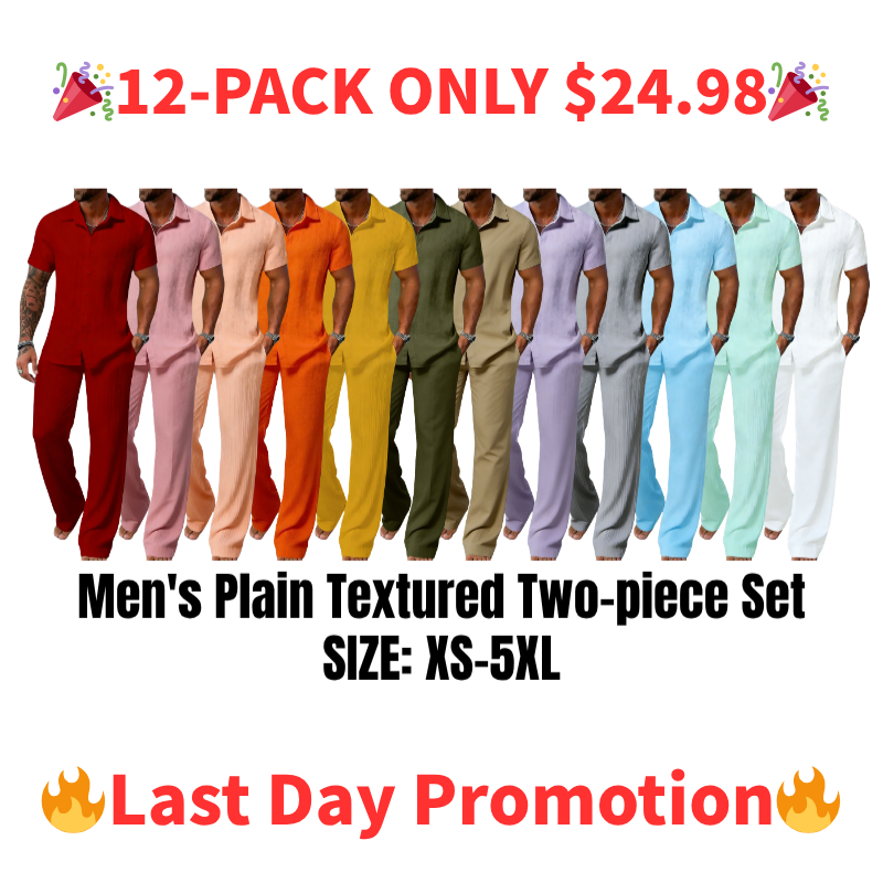 🔥Men's Plain Textured Set
