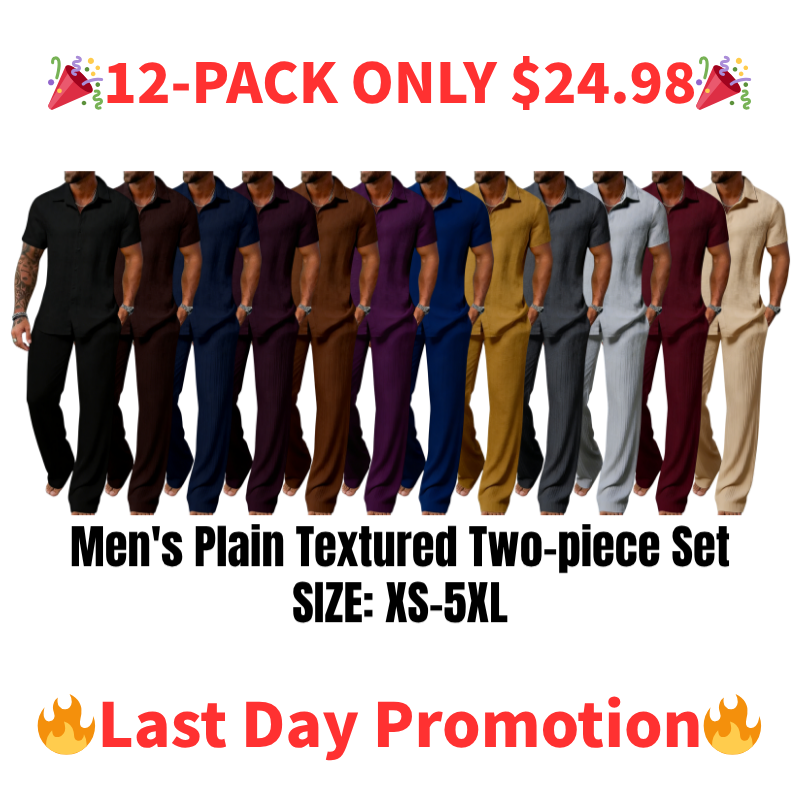 🔥Men's Plain Textured Set