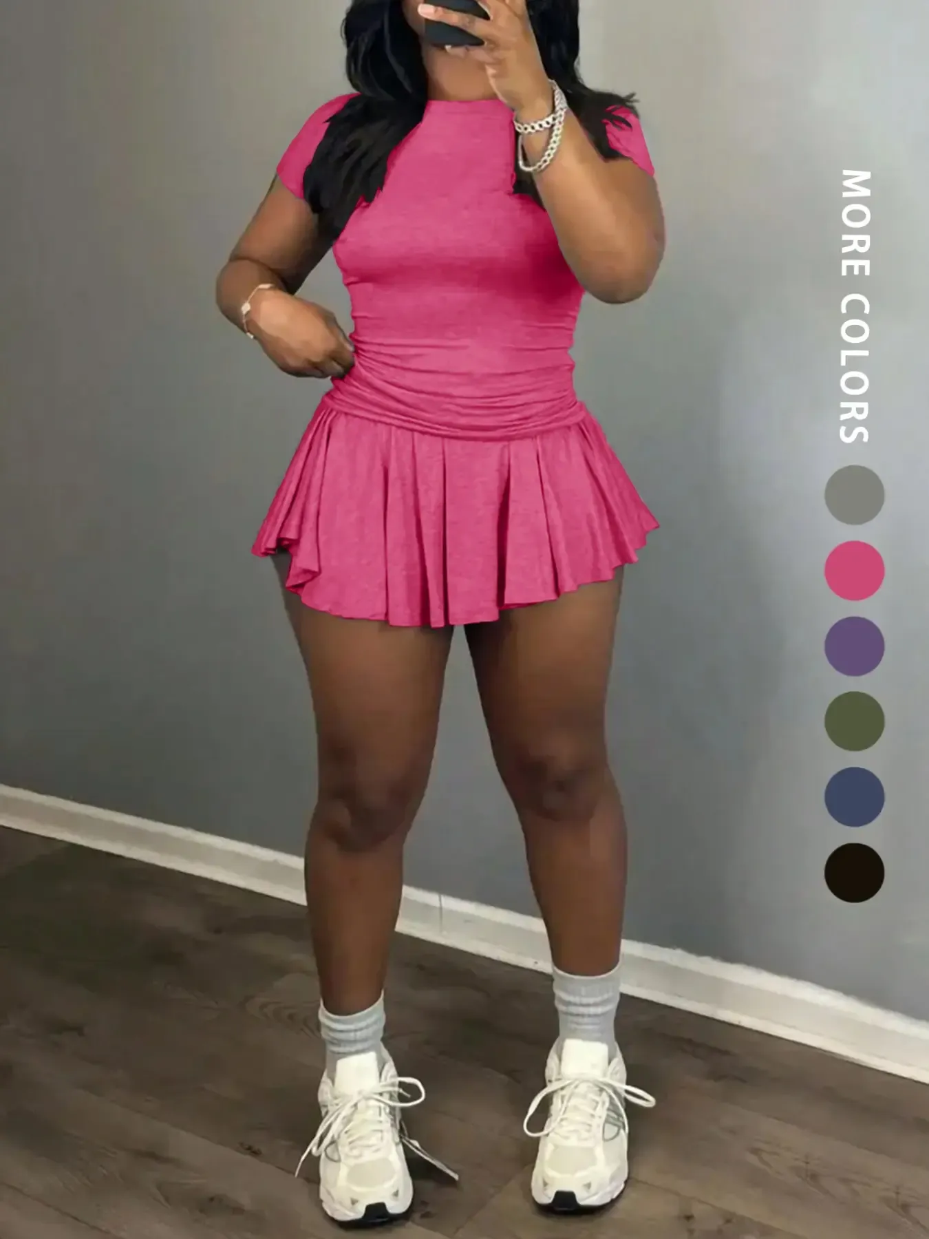 🔥Spring Sale🔥Women's Solid Color Top & Skort